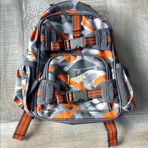 Pottery Barn Kids Gray and Orange Backpack